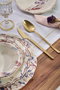 Hermia Blue Rustica Juego de Cena de 24 Piezas en Porcelana Azul Marino y Burdeos